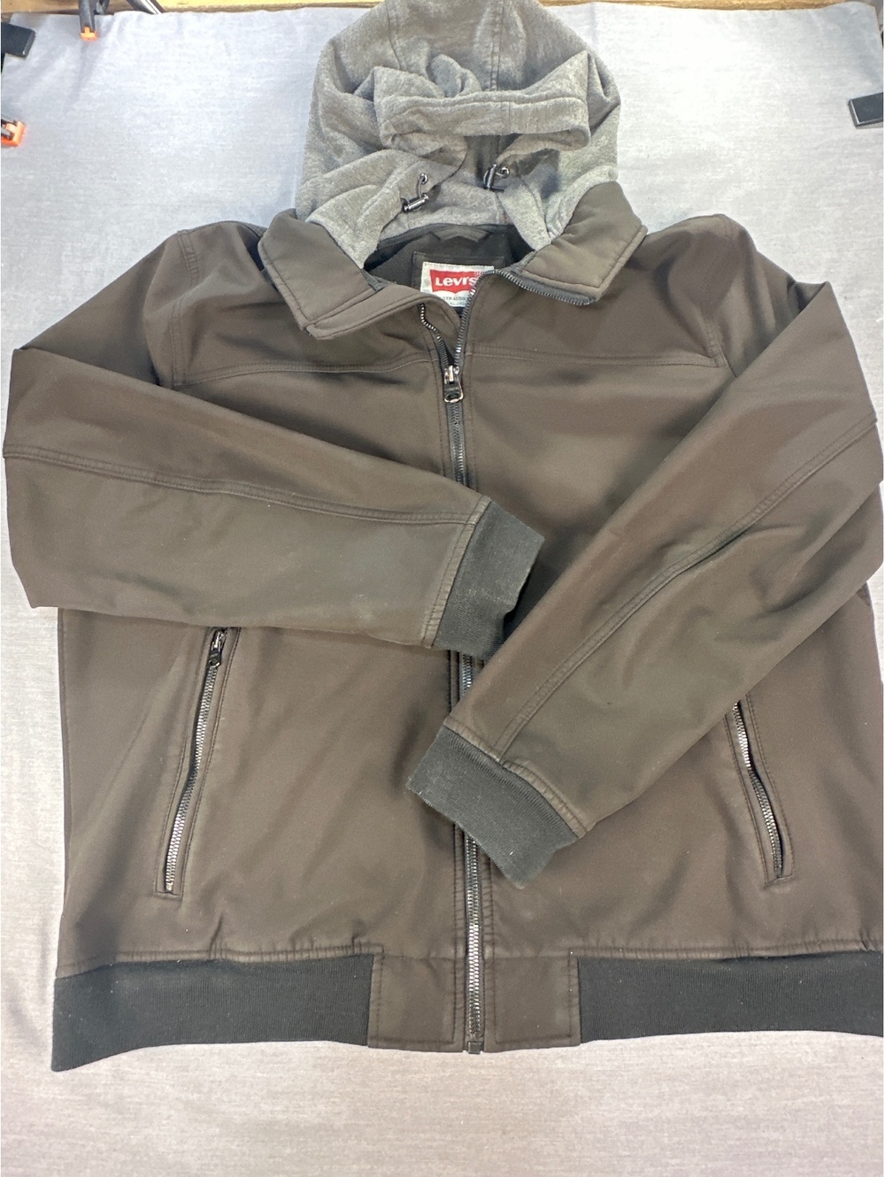 Levi's Men's Jacket XL Black Polyester Spandex Hooded